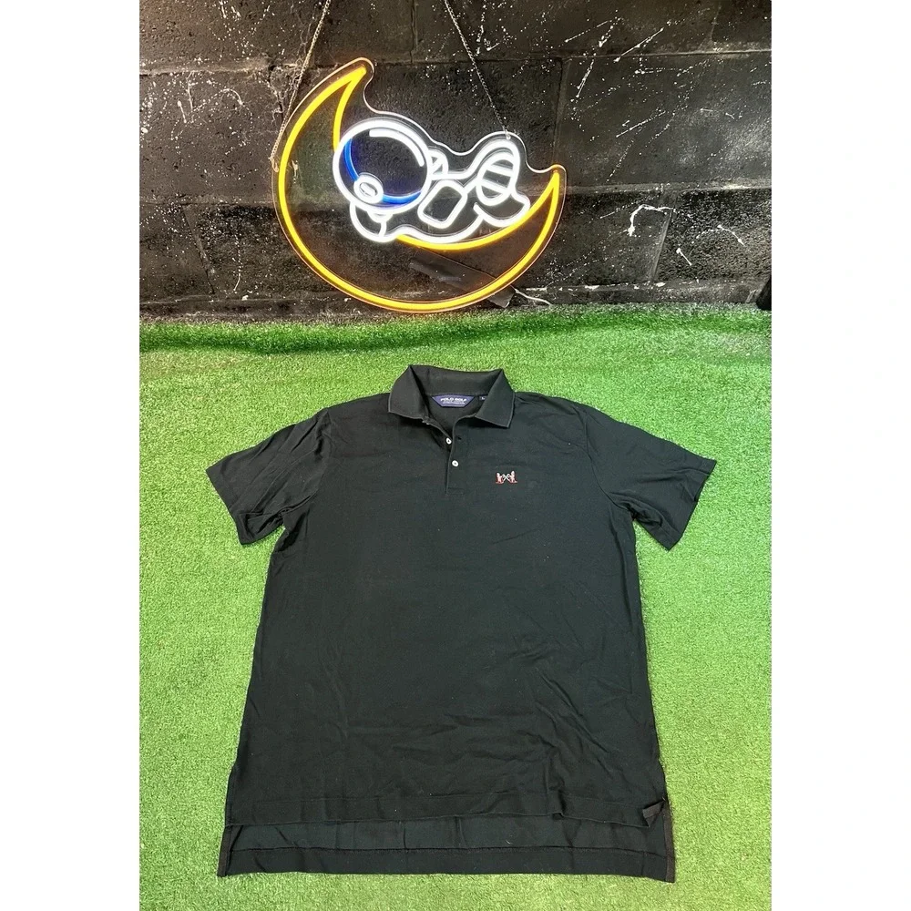 Polo Golf Ralph Lauren Polo Shirt Men L‎ Black Short Sleeve Performance